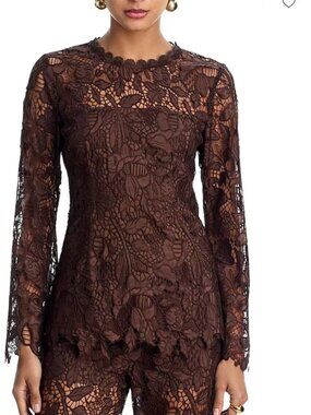 NWT AQUA Lace Long Sleeved Tunic Top